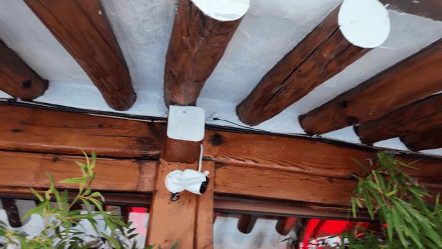 Traditional hanok wooden eaves