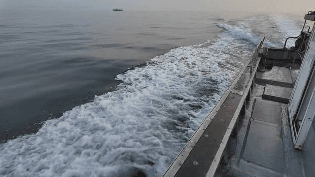 Ship sailing on calm sea