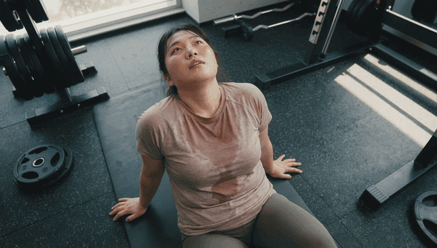 Woman resting after an intense workout