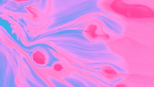 Abstract pattern of blue and pink liquids mixing together