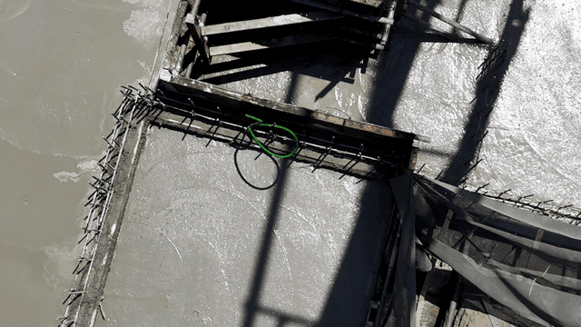 Construction site with poured concrete