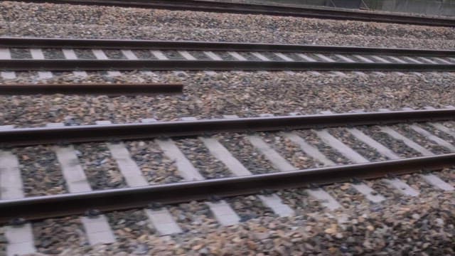 Train Tracks Seen from a Moving Train