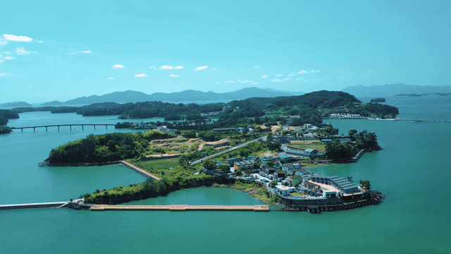 Beautiful island with lush forests and calm seas