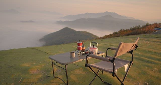 Serene Outdoor Camping Scene at Dawn