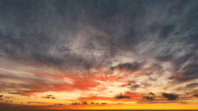 Spectacular sunset with colorful clouds.