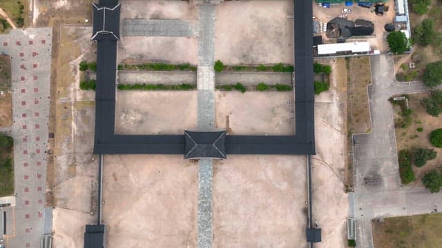 위에서 본 전통 한국 건축물