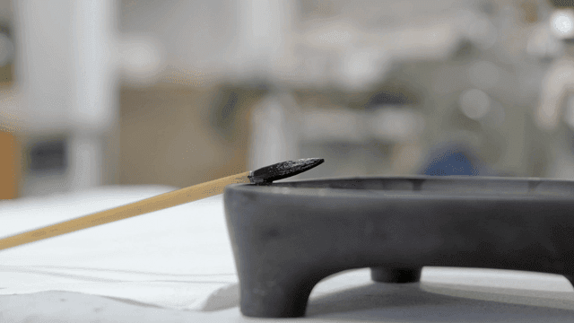Traditional ink brush and inkstone