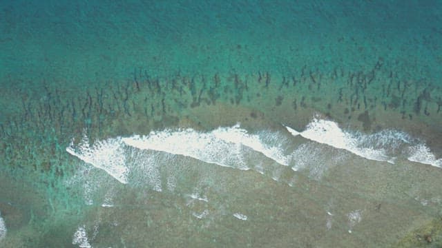 Waves crashing on a coral reef