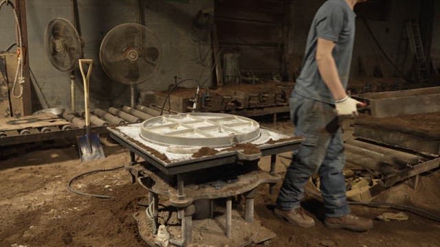 공장에서 부품을 조립하는 작업자들