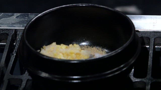 Sweet rice in a hot pot