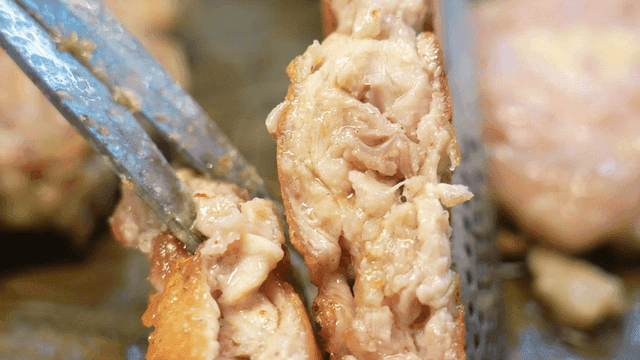 Juicy grilled chicken cross-section