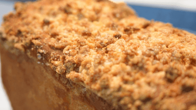 Loaf of chestnut bread with crispy toppings