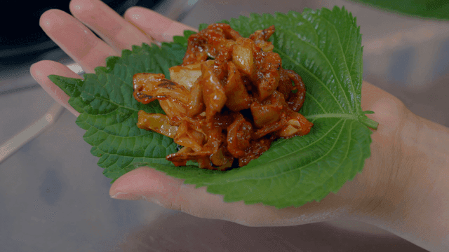 다양한 재료로 만든 깻잎 쌈