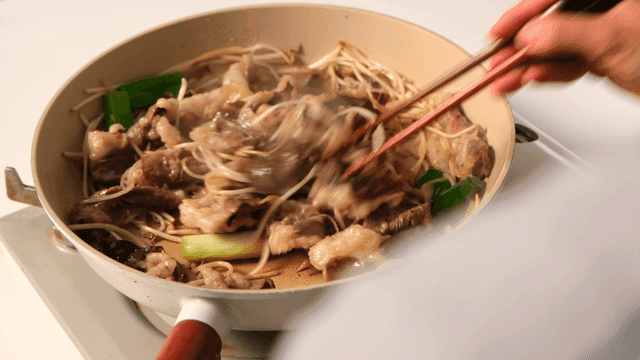 Beef Stir-fry Cooked in Pan