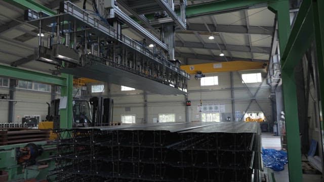 Large machinery operating in a factory