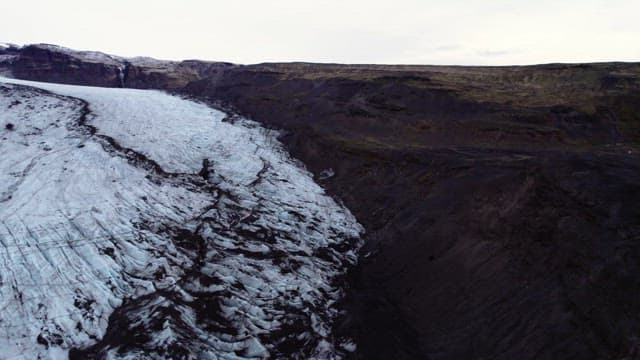 Vast glacier stretching across a mountain