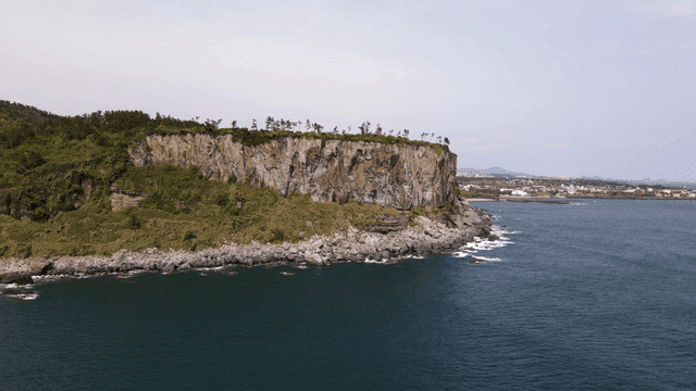 Coastal cliffs where ocean waves crash