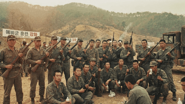 1980s reservist training of soldiers in military uniform