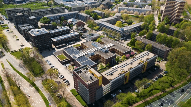 Aerial view of a modern urban area