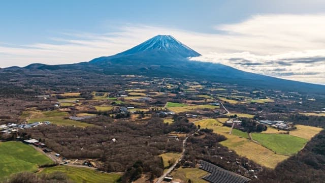 Vast landscape with a majestic Mount Fuji