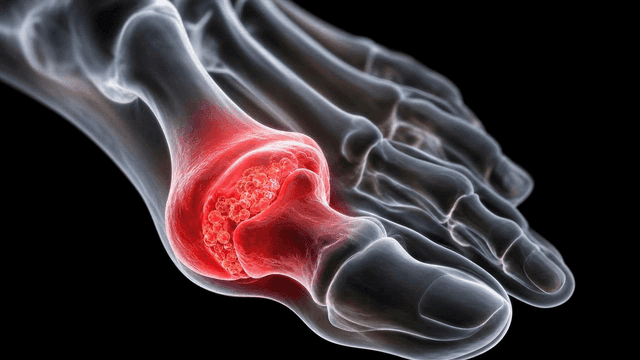 X-ray image of inflamed toe