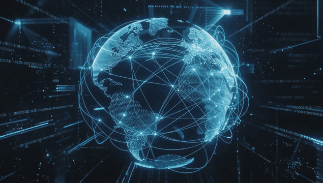 Digital globe with network connections