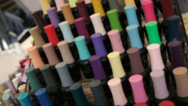 Various colorful nail polish bottles