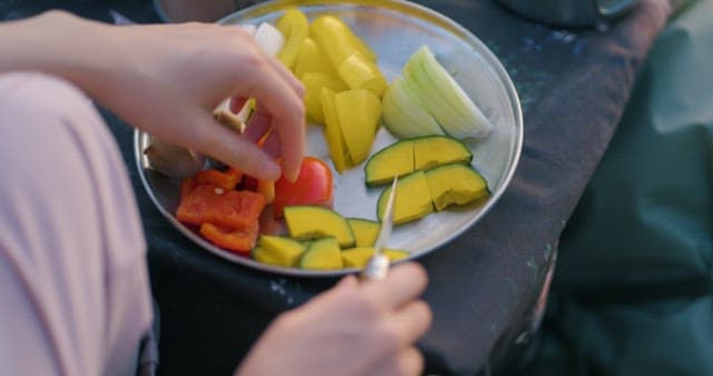 Fresh Vegetables Being Prepared for a Meal