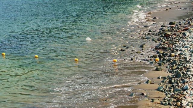 Rocky beach with gentle waves