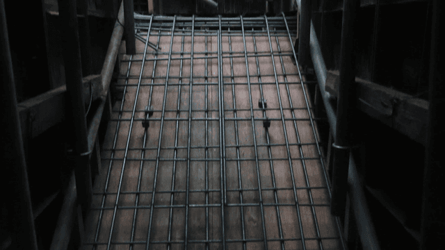 Construction site with metal framework
