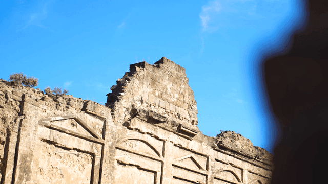 Ancient ruins under a clear blue sky
