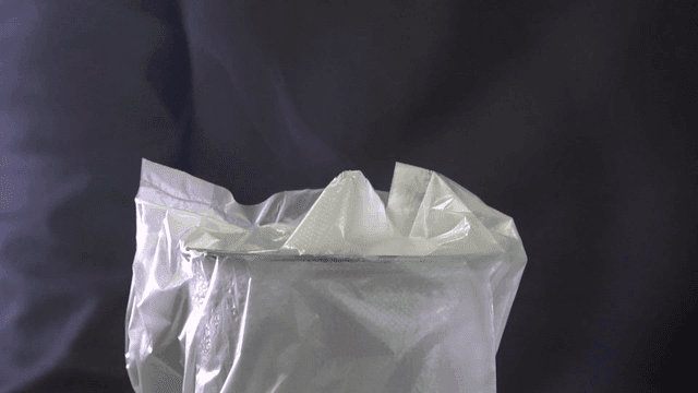 Steaming plastic bag