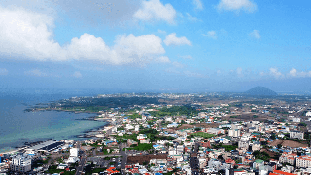 Coastal village with sea view
