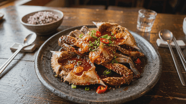 Plate of seasoned crab