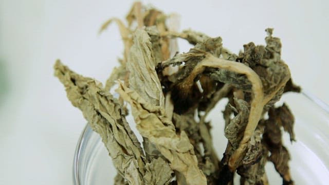 유리 그릇에 담긴 시래기