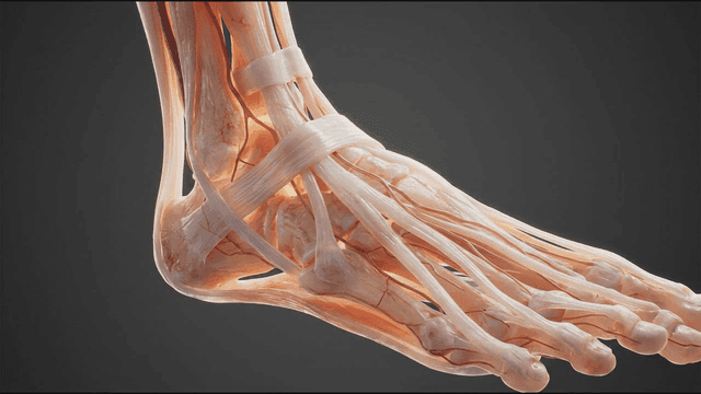 Anatomical details of human tendons and foot