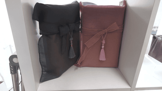 Exhibited traditional Korean bojagi gifts