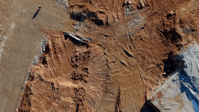 Aerial view of a construction site