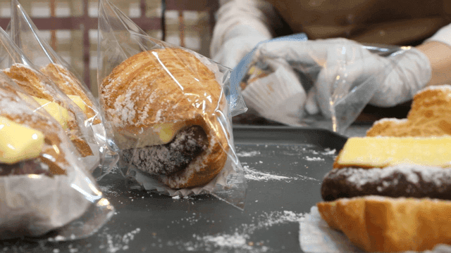 Pastries with butter and red bean filling