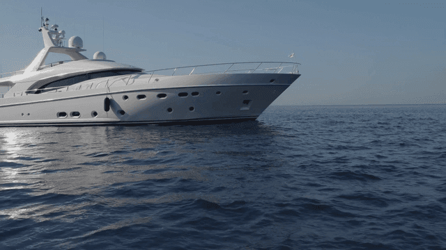 Luxury yacht sailing on sea
