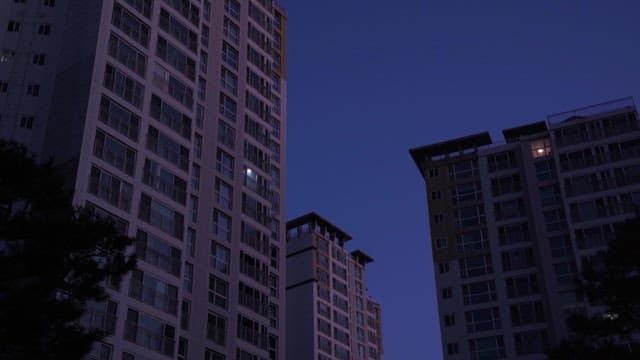 View of the Apartment in the Evening Darkness