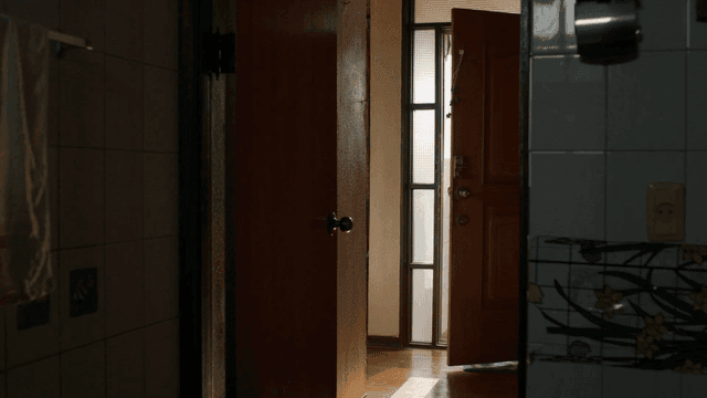 Man leaving house