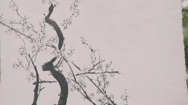 매화나무 전통 수묵화