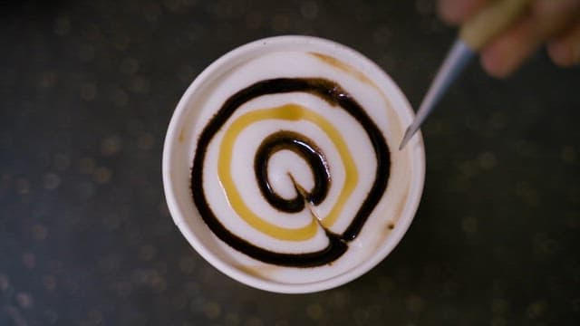 Latte Art Made with Soft Coffee Foam