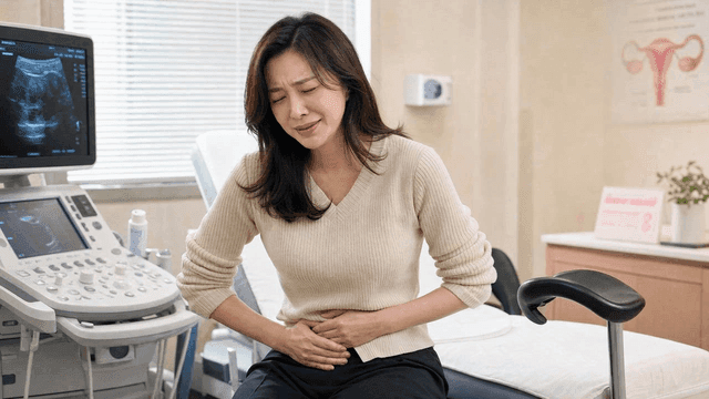 Women experiencing abdominal pain at OB/GYN clinic
