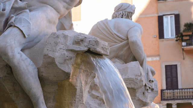 Stone fountain sculpture