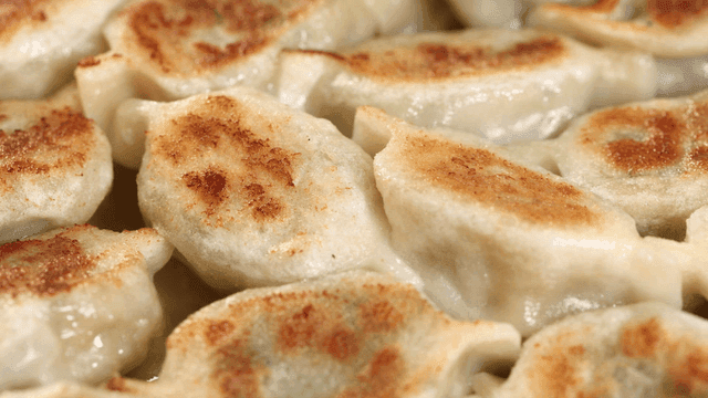 Freshly baked golden dumplings