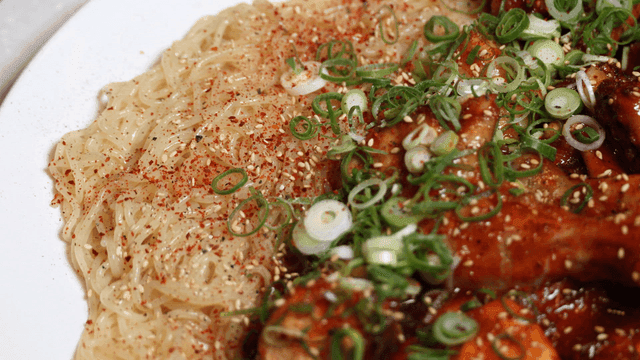 Spicy Braised Chicken and Spicy Mixed Jjolmyeon
