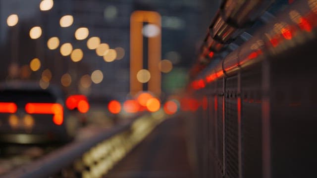 Yanghwa bridge with blurred car lights