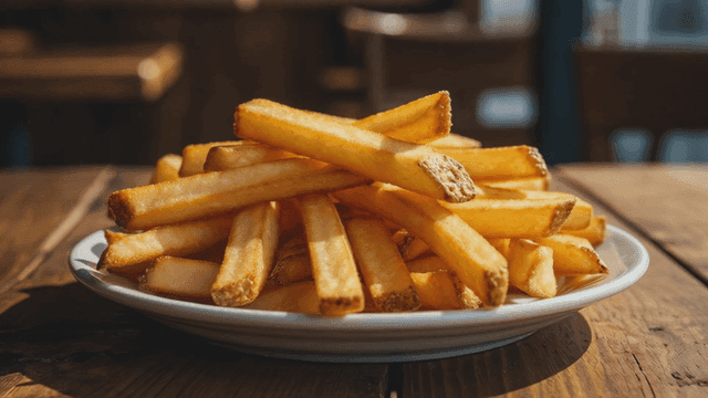 French fries filling plate